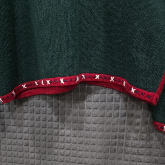 VTG Americana Christmas Sweater Cardigan XL Ugly Party USA 90s Wool Shoulder Pad - Picture 10 of 15